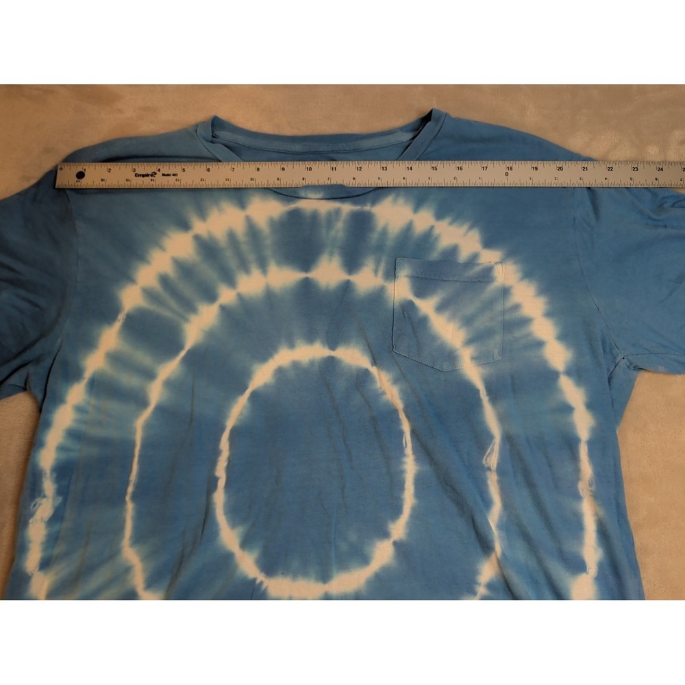 Black Jack Tie Dye T-Shirt Mens Large Blue Spiral Pocket Graphic Tee - Picture 6 of 6
